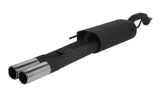 Sport exhaust with 2 tail pipes Ø 76 mm, rolled edge, chromed