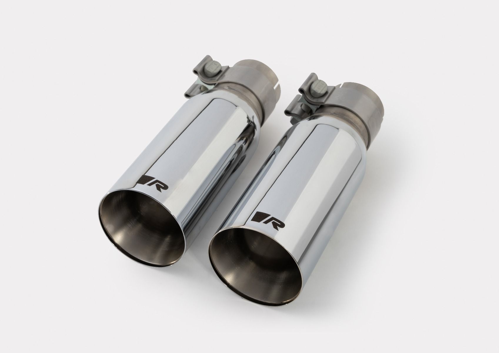 Tailpipe Set, straight cut, chromed - Image 1