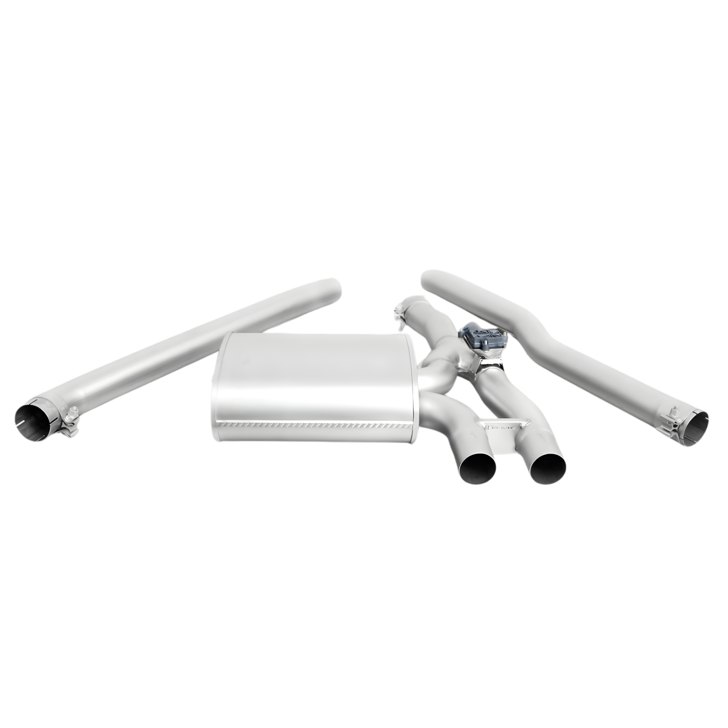 Cat-Back System for Cooper F57 & John Cooper Works F56 China / USA / Korea 2x 102mm Black Chrome Straight Cut Tips | Sound Controller - Image 1