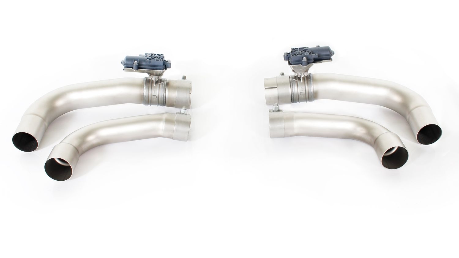 Racing outlet tubes with 2 electric valves