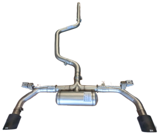 GPF-Back Exhaust System for VW Golf 8 CD Resonated | 2x 102mm Chrome Rolled Edge Tips (#1) - Image 1