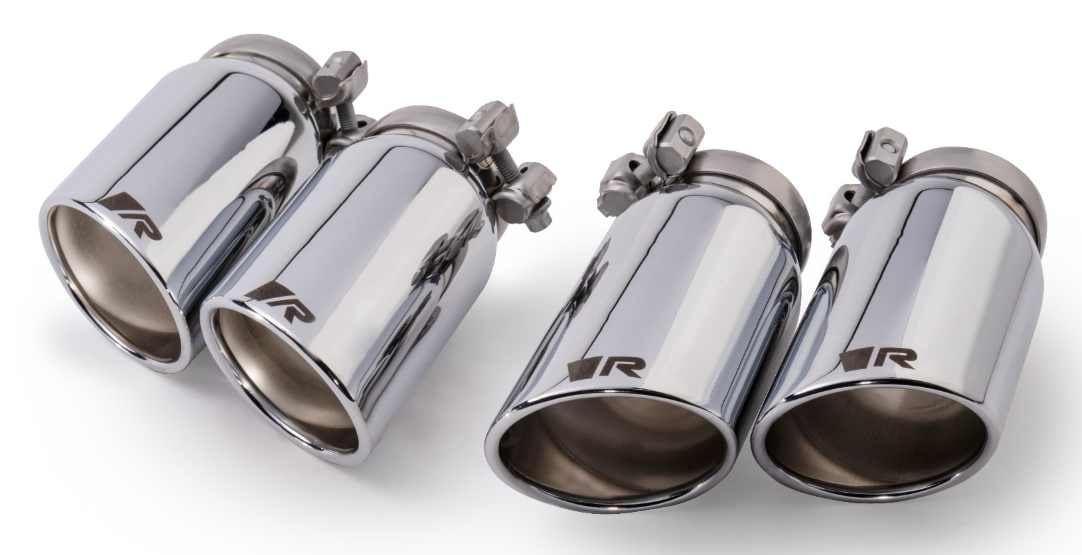 4-Piece Tailpipe Set Ø 84 mm, chrome angled