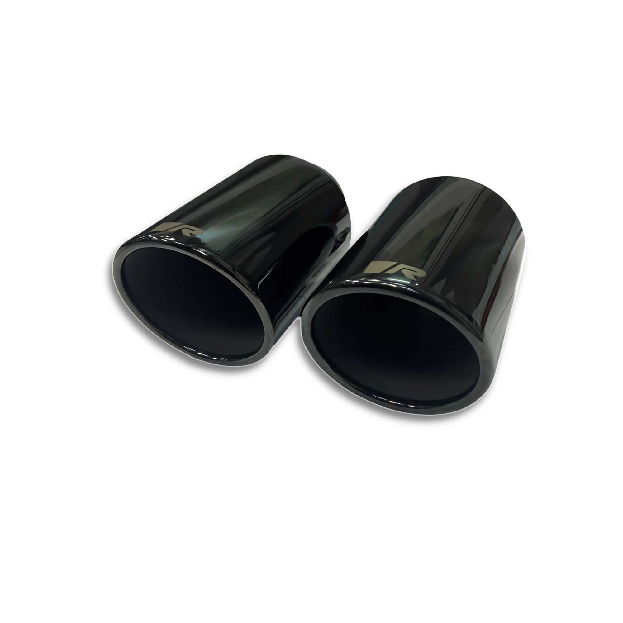 4-Piece Tailpipe Set, Ø 102 mm angled, black chrome