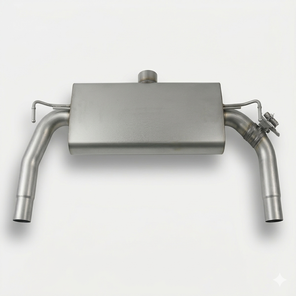 Sport Exhaust for HYUNDAI i30 N PDE 2x 102mm Black Chrome Straight Cut Tips