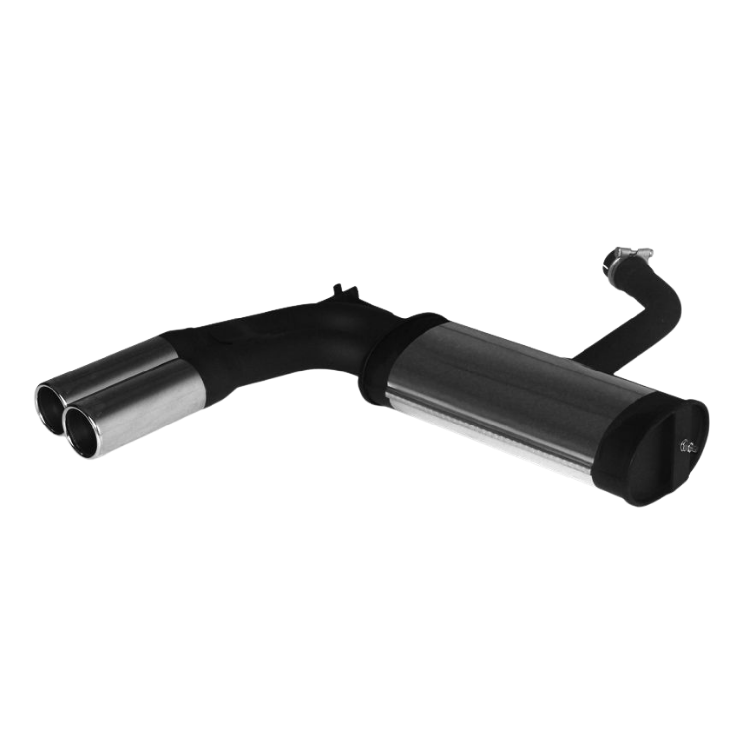 Sport exhaust with 2 tail pipes Ø 76 mm, rolled edge, chromed