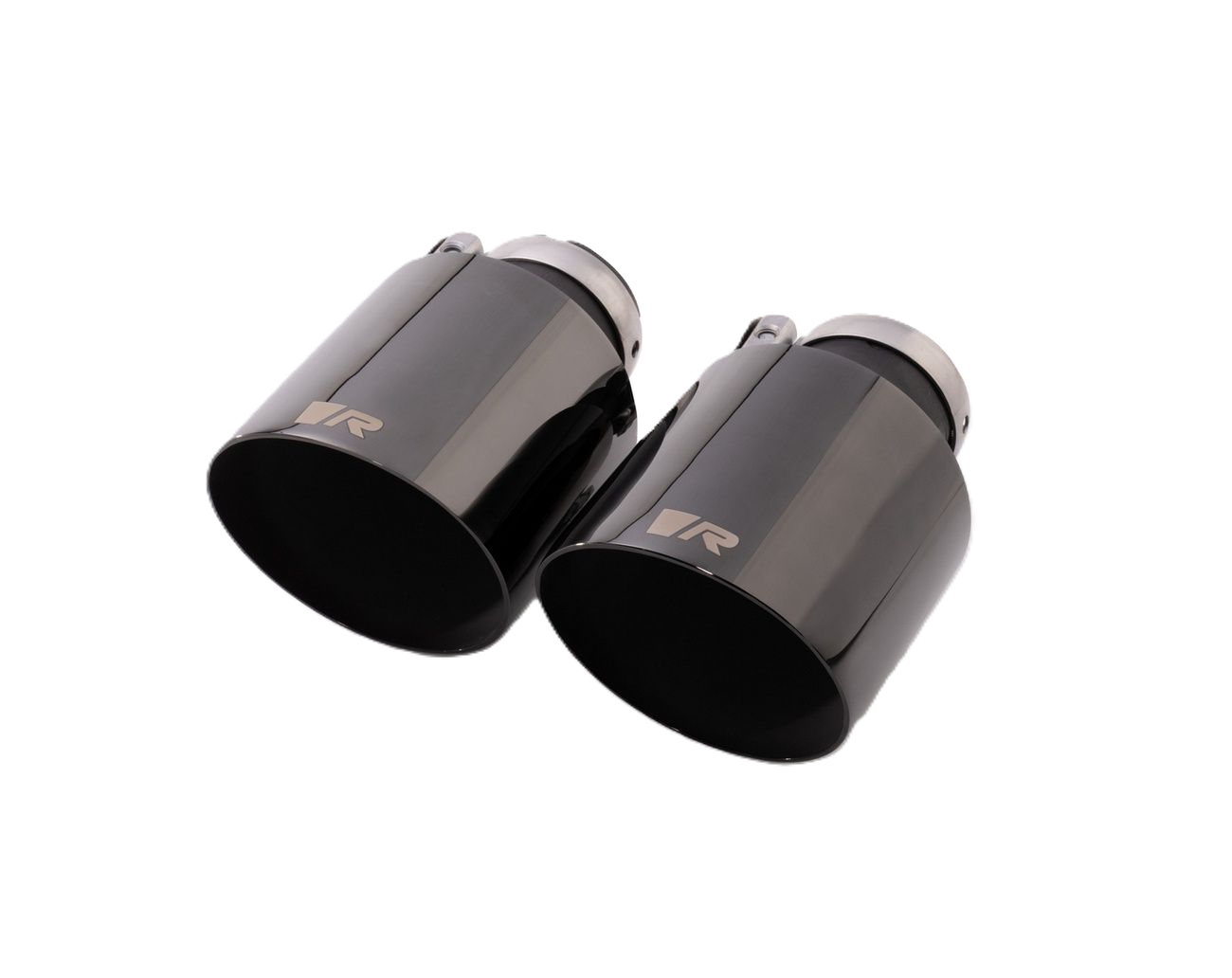 4-Piece Tailpipe Set, Ø 102 mm angled, black chrome - Image 1