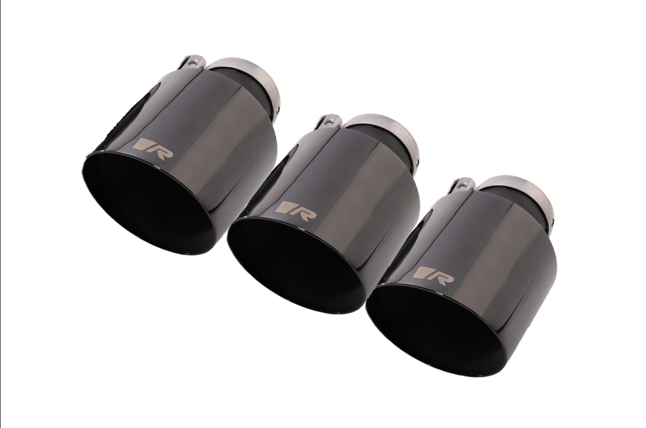 Tailpipe Set, black chrome (102mm)