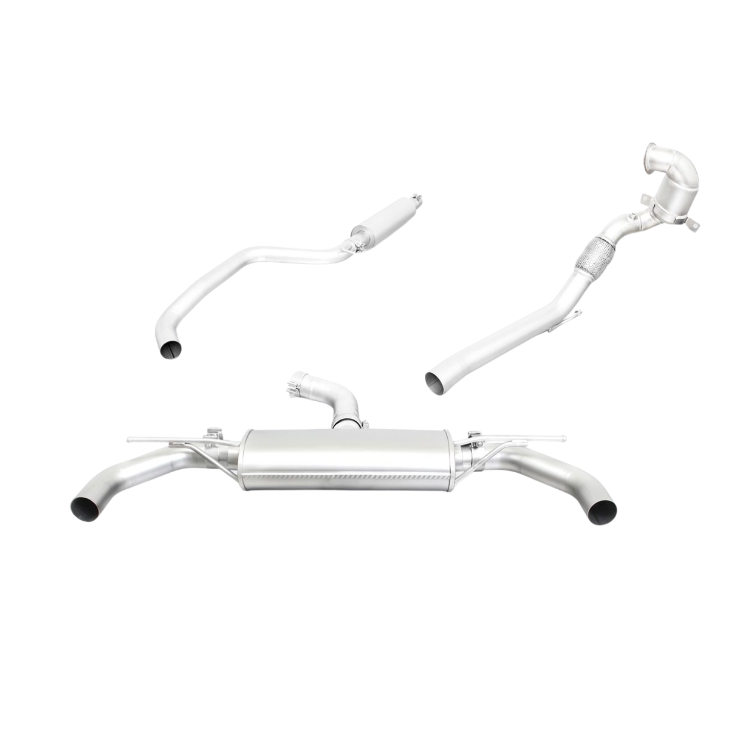 Sport Exhaust for Golf 7 AU Facelift Sport Silencer + Resonated | 2x GT Titanium Scotched Tips - Image 1
