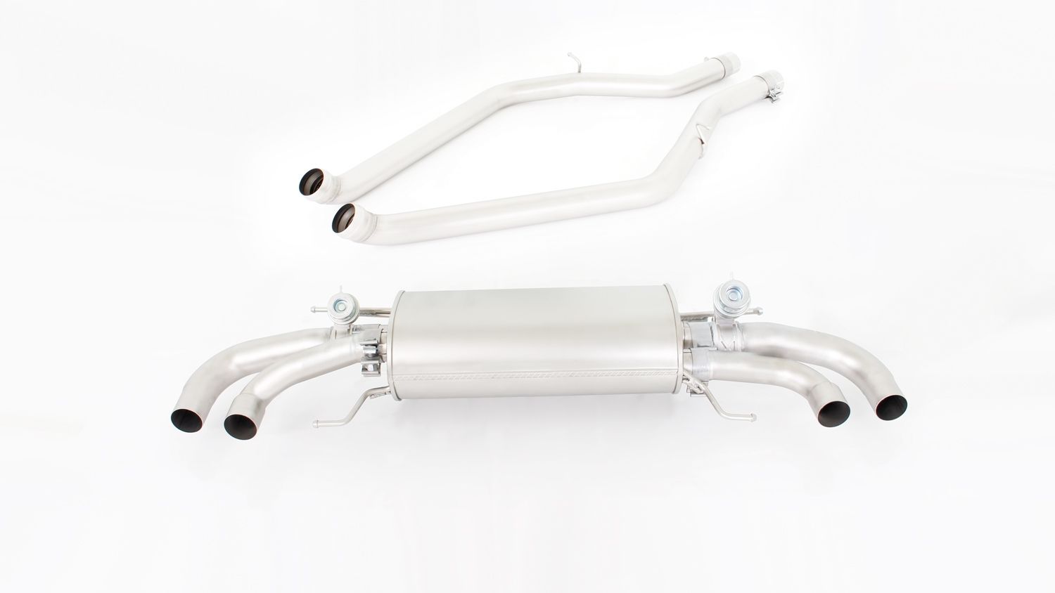 Sport Exhaust for Alfa Romeo Giulia Quadrifoglio Type 952 Racing + Outlet Tube | 4x 102mm Chrome Rolled Edge Tips - Image 1