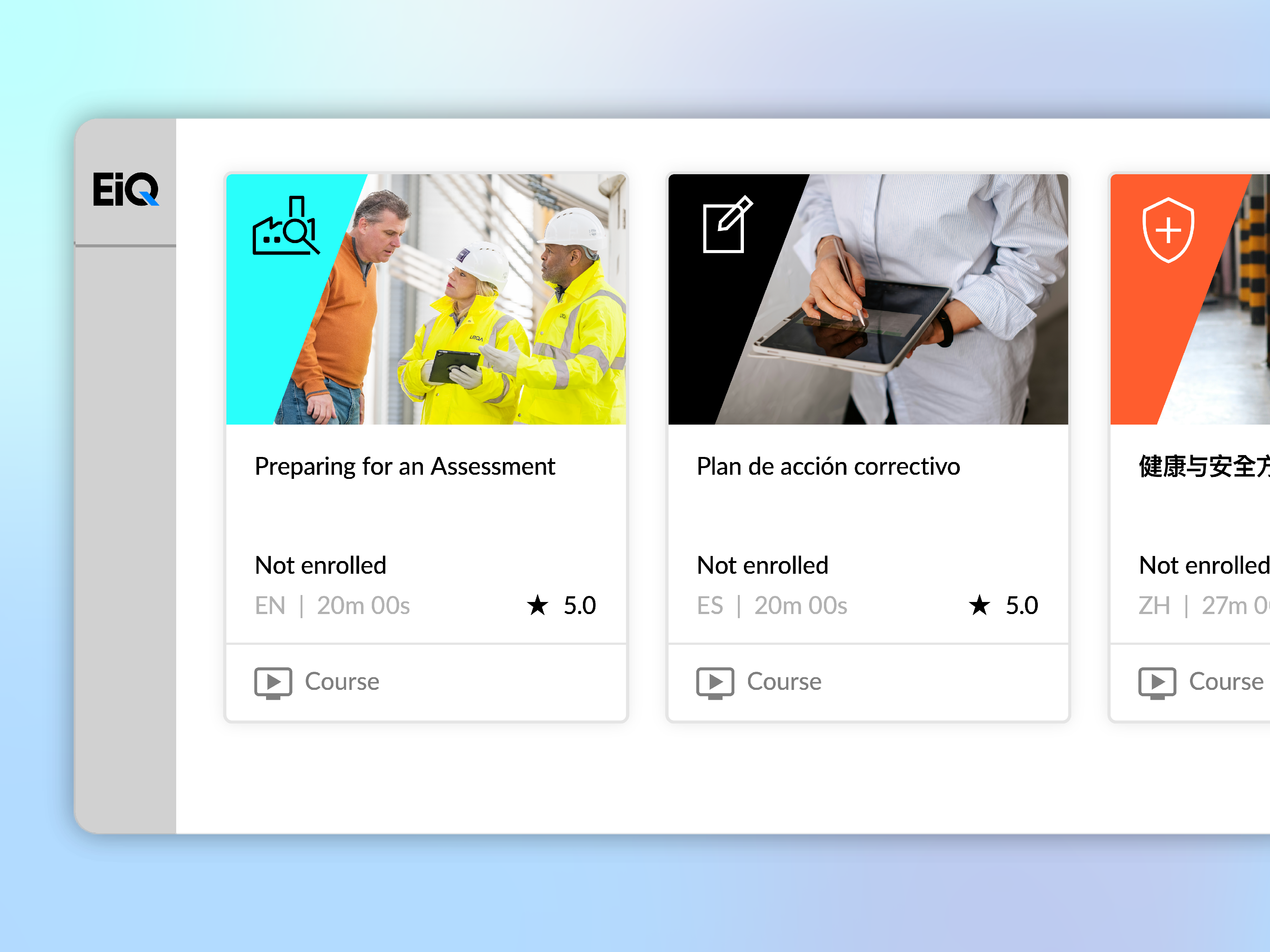 EiQ learn pseudoscreenshot several languages courses preview