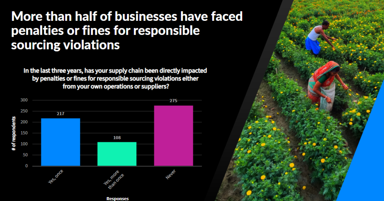 Survey graph showing fines for responsible sourcing violations
