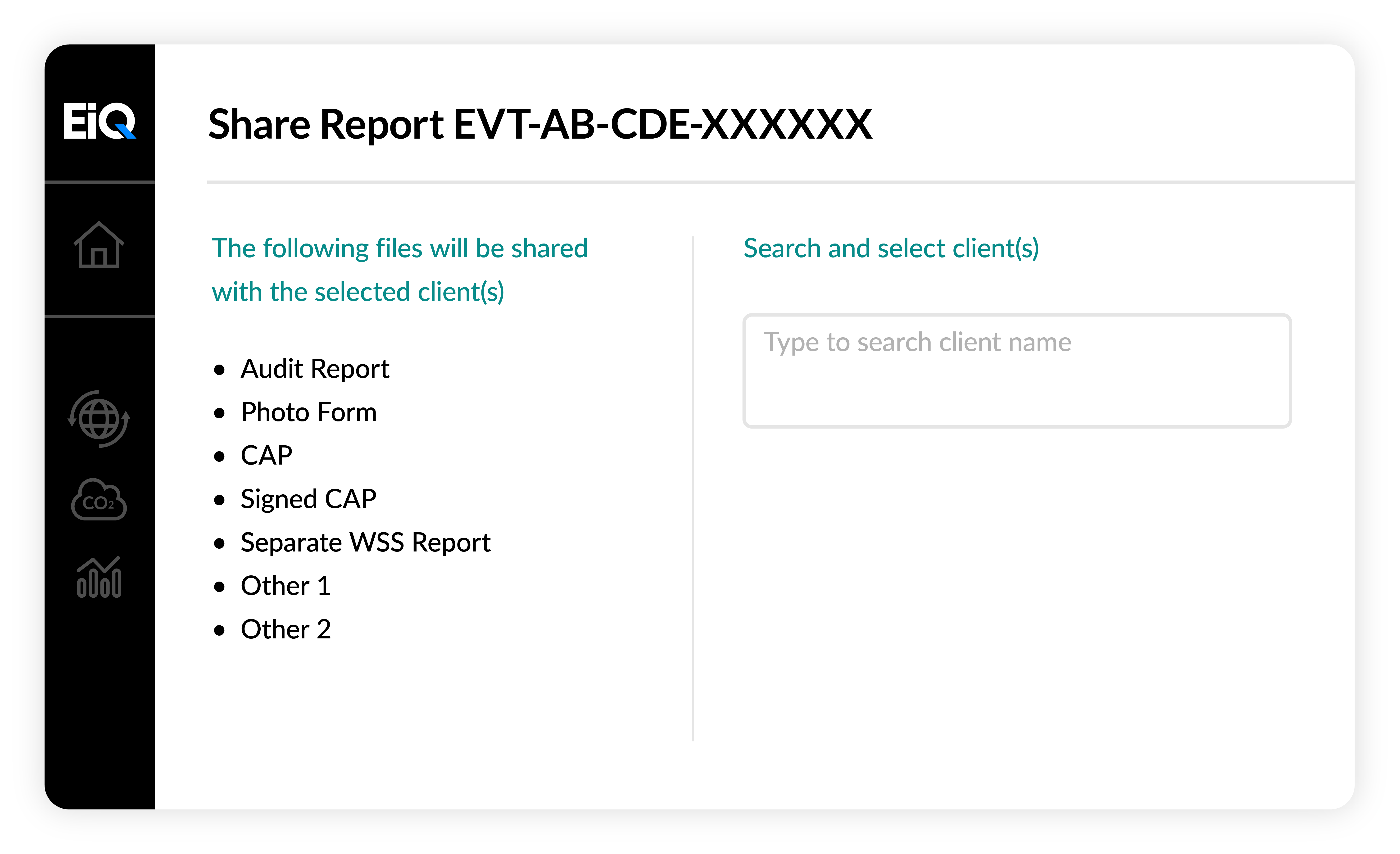 Share report pseudoscreenshot image eiq platform