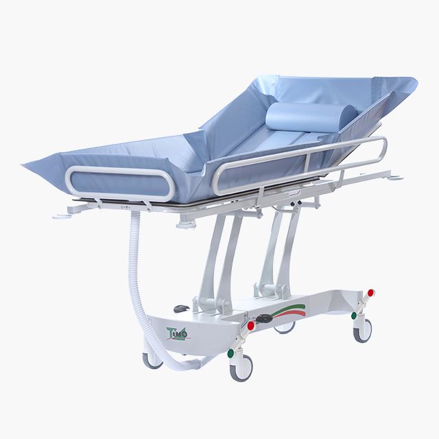 Hydraulic Shower Trolley with Adjustable Backrest