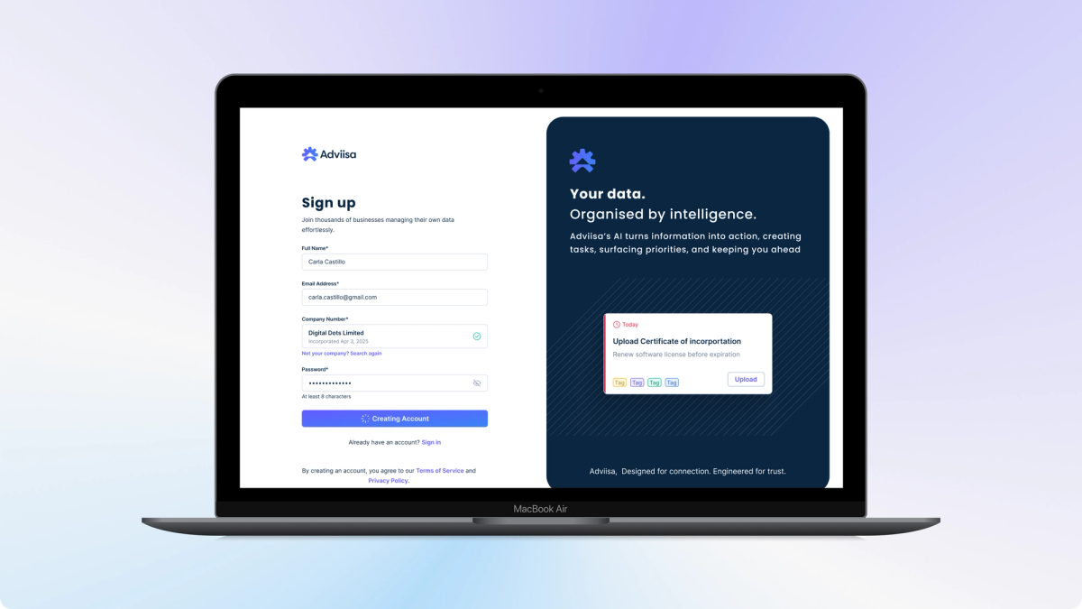 Adviisa - Compliance & Data Management Platform project preview