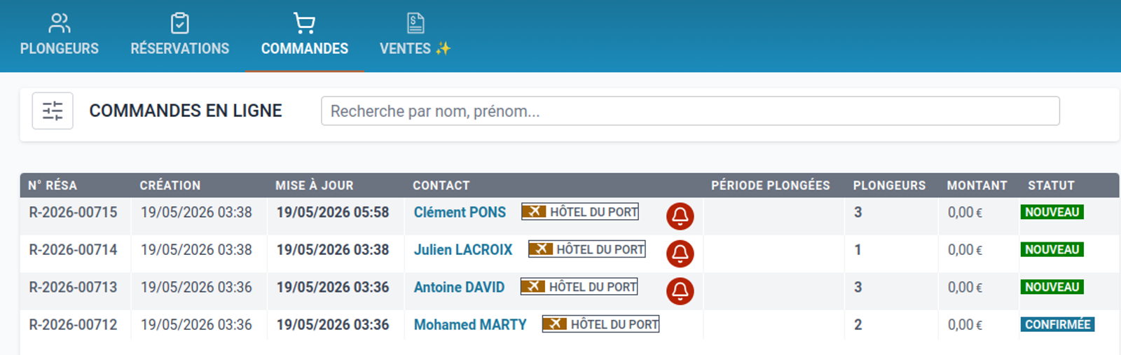 Commandes en ligne