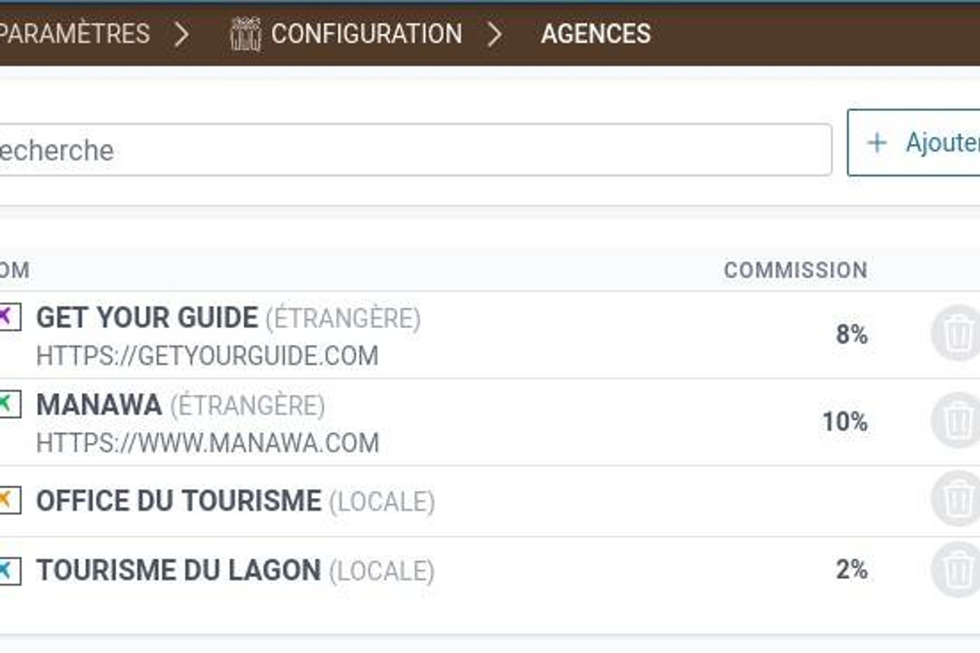 Agences de voyage