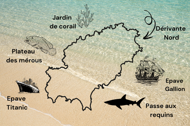 Différents sites de plongées