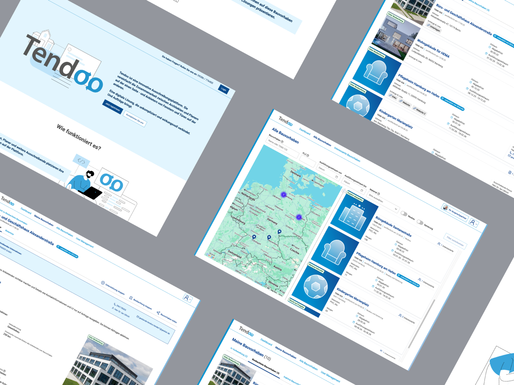 Interfacecollage Tendoo Vergabeplattform Tendoo Interfacecollage