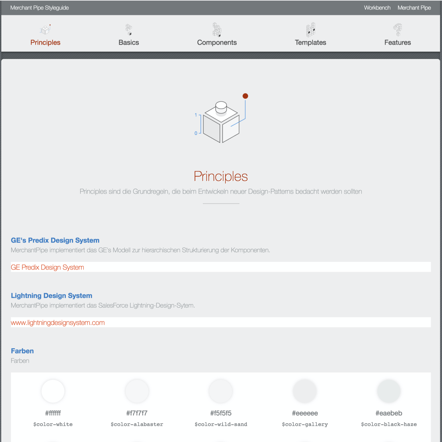 Screenshot einer Pattern Library