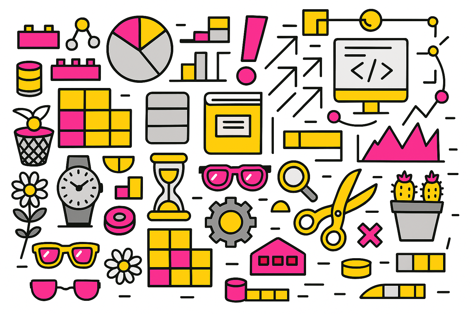 Grafik zur Symbolisierung von Modularität, klare Strukturierung und Skalierung von Ruby-on-Rails-Anwendungen