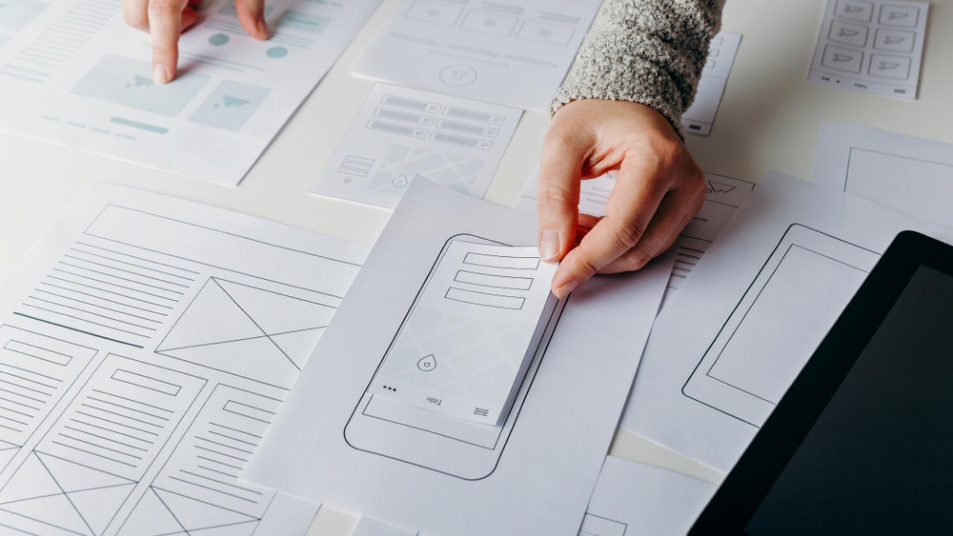 Bild mit Papier-Prototypen