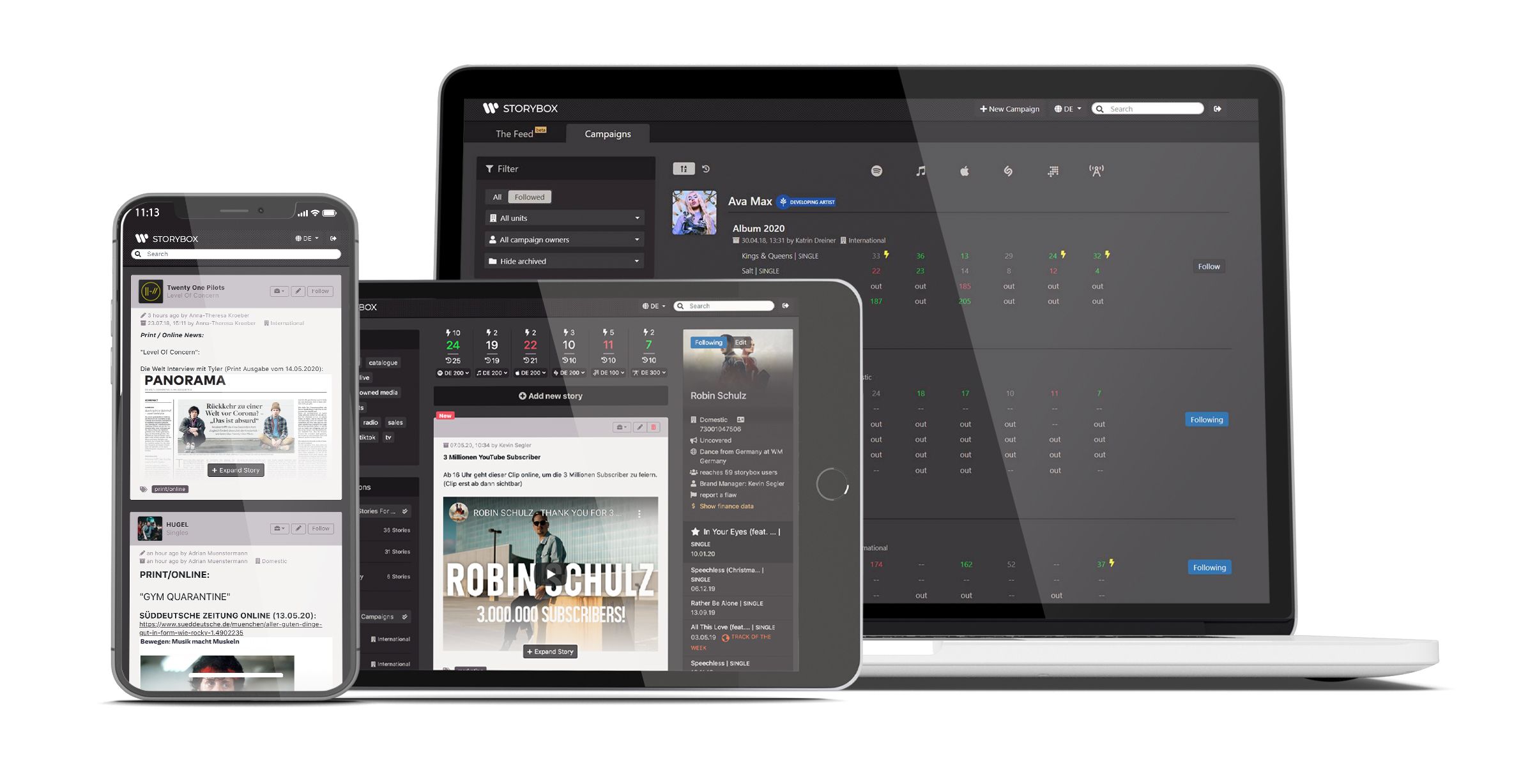 Storybox auf Smartphone, Tablet und Desktop 