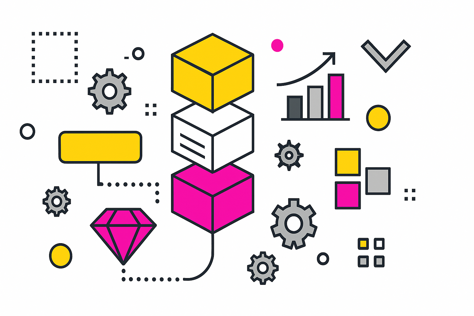 Symbolische Grafik zur Strukturierung und Modularisierung von Rails.