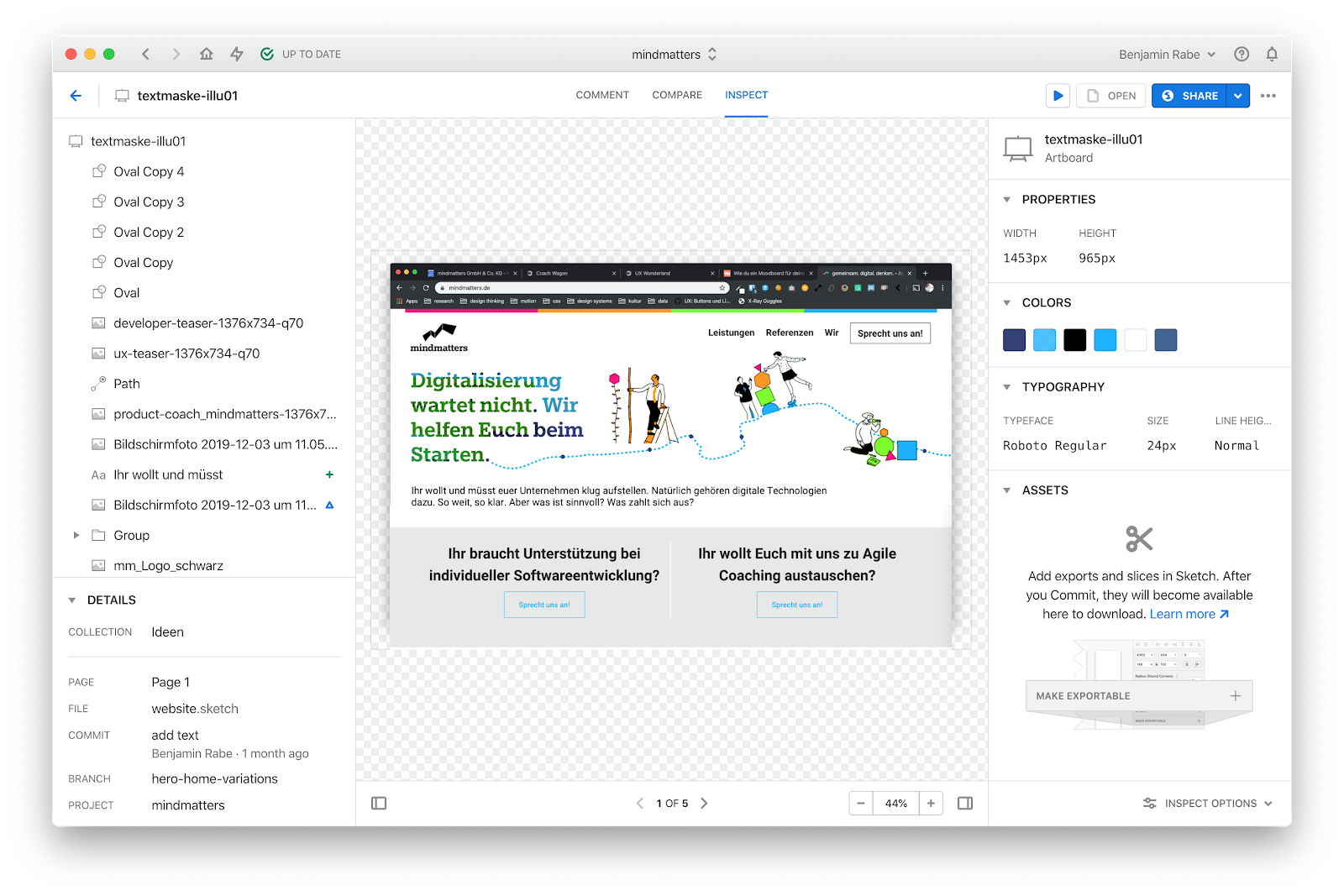 Screenshot des Tools Abstract