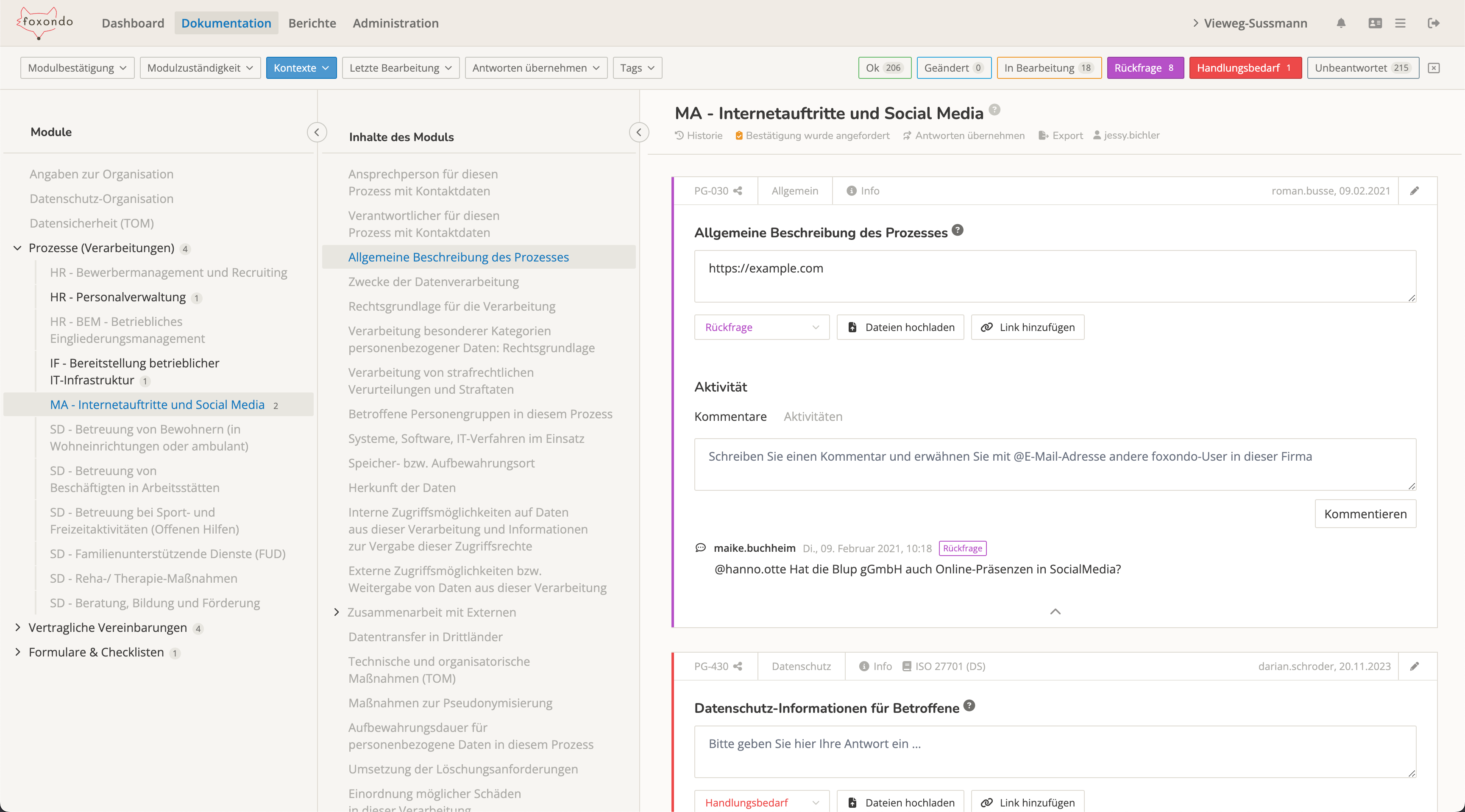 Kollaboratives Arbeiten an der Dokumentation