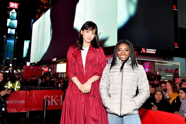 Simon Biles and Ayasa Haruka at SK-II #NoCompetition launch event