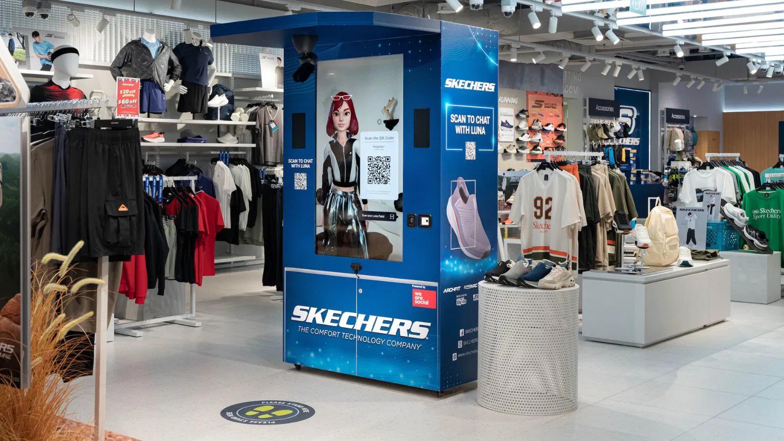 Luna kiosk in-store at Skechers Punggol Coast Mall