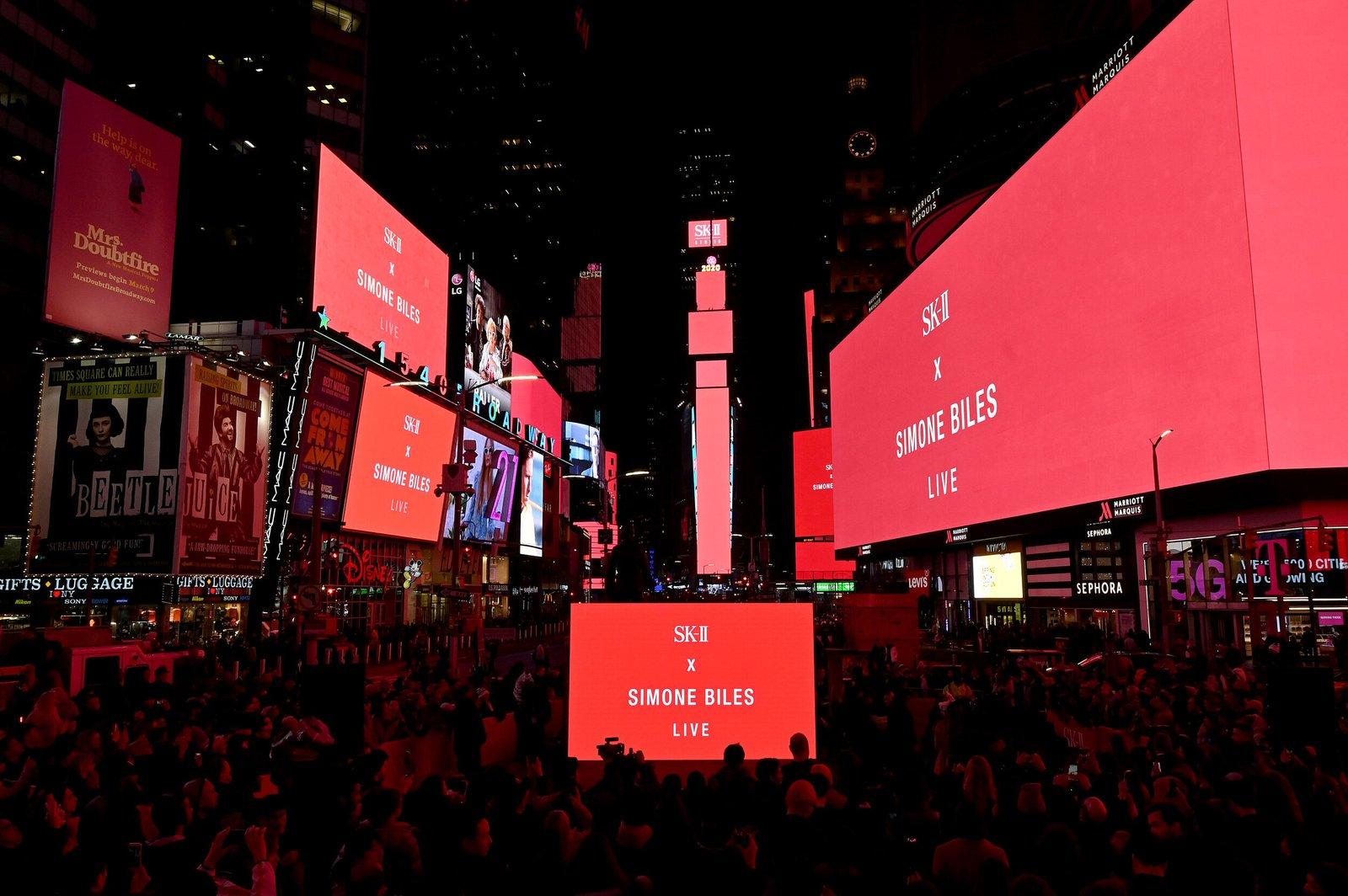 Times Square - 40+ billboards displaying SK-II #NoCompetition campaign