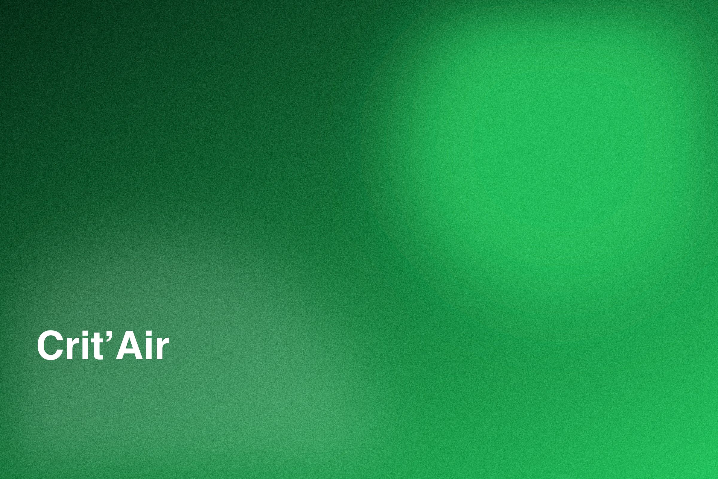 Visuel « Crit’Air » sur un dégradé vert sapin et vert vif