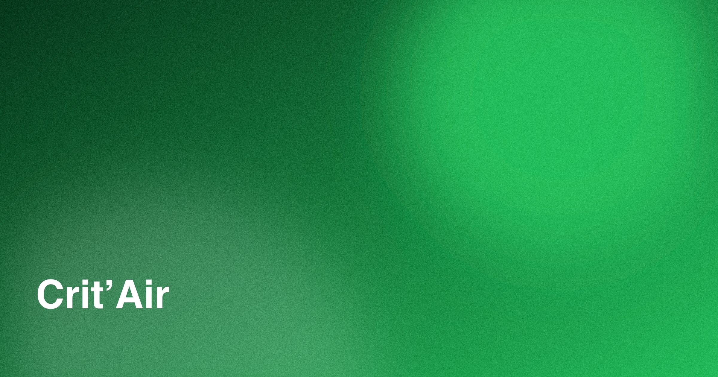 Visuel « Crit’Air » sur un dégradé vert sapin et vert vif