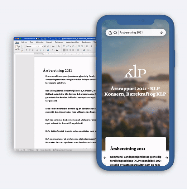 Gif of word doc and KLP Wrepit report in mobile view animating