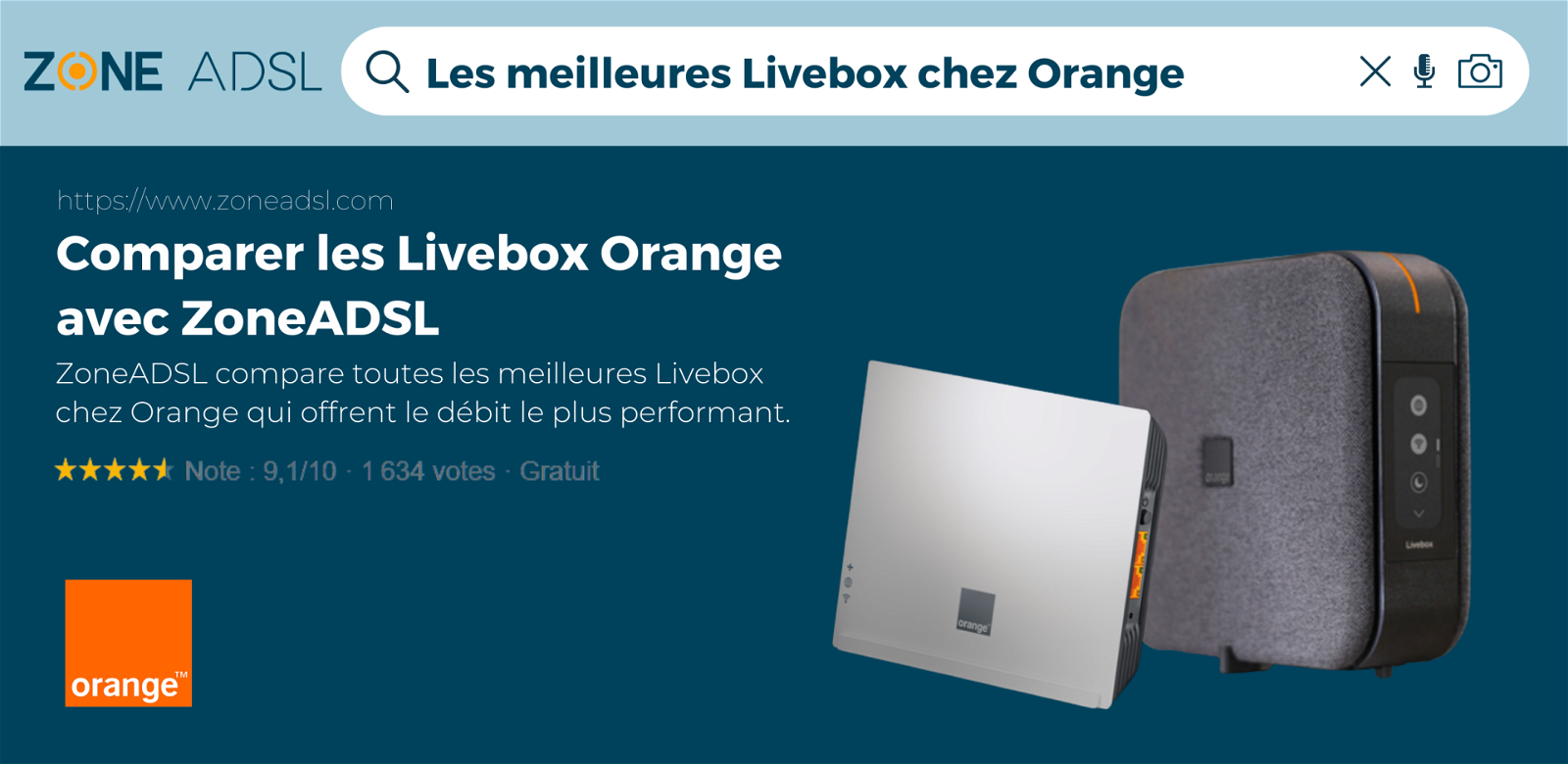 comparer les livebox orange en internet
