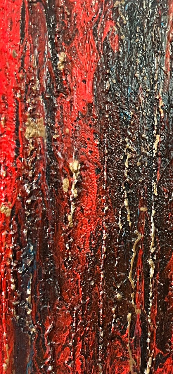Lava flowing into the sea detail 2