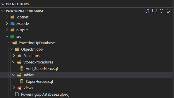 Create the database objects