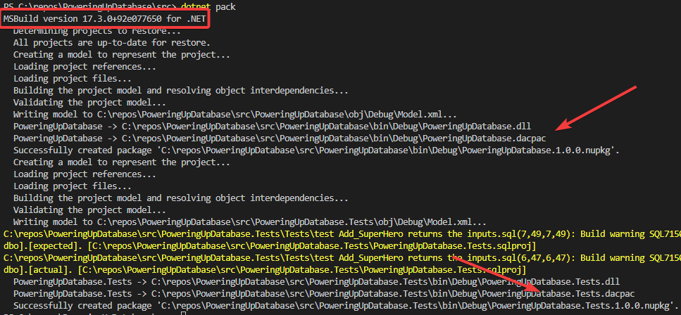 Figure 5: Packaging Data-Tier Application in NuGet