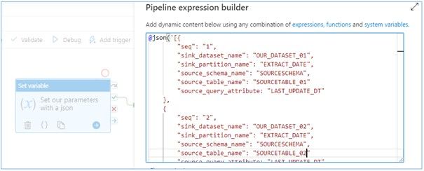 Image 4. Our parameters provided in a json structure.