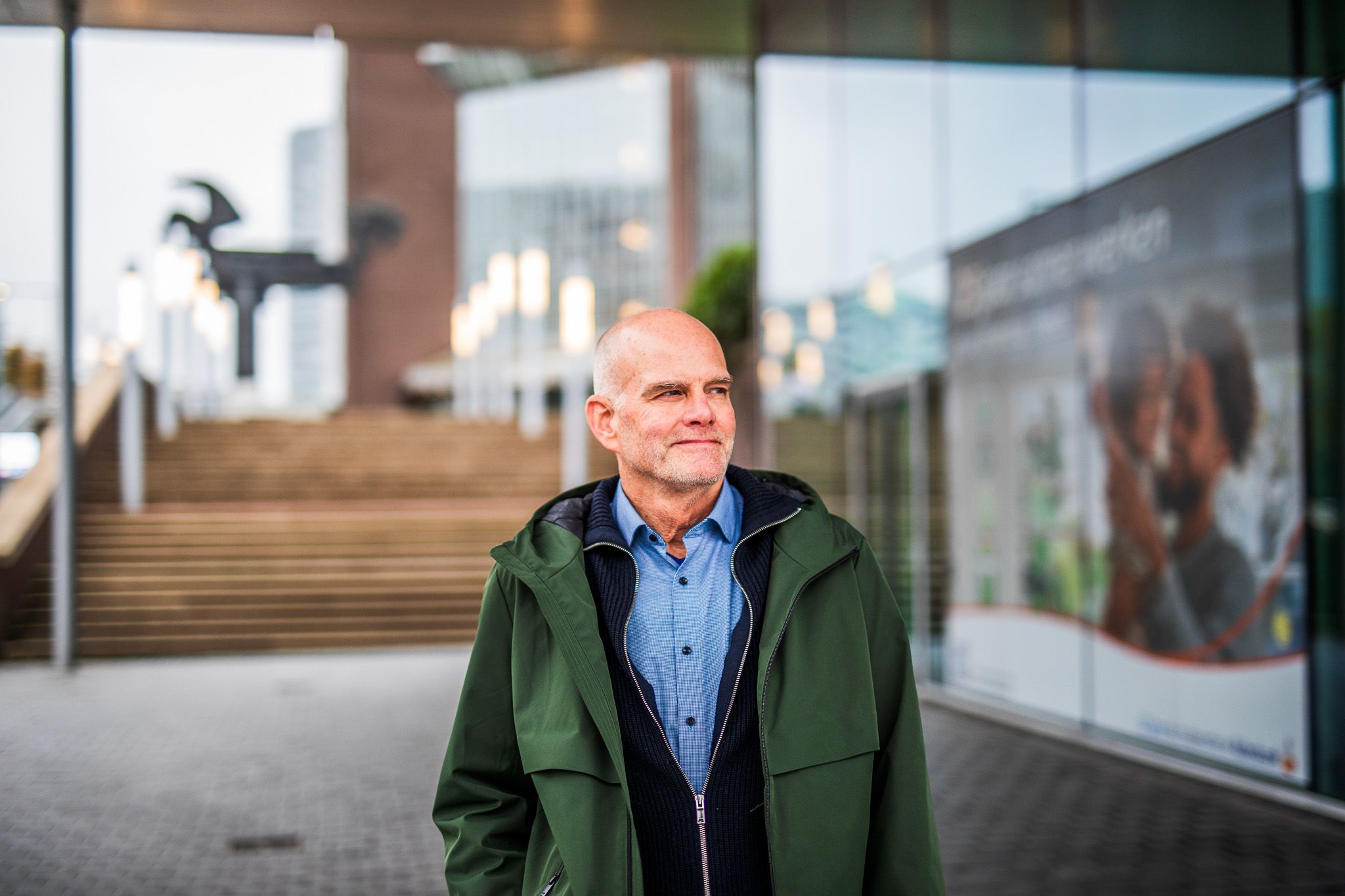 Senior Data Scientist Jeffrey Powell walking outside