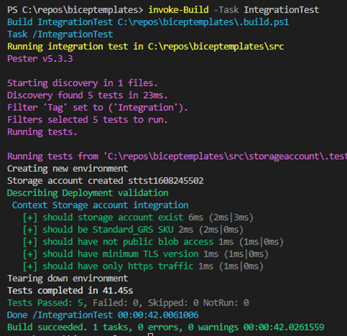Screenshot showing how to run integration test