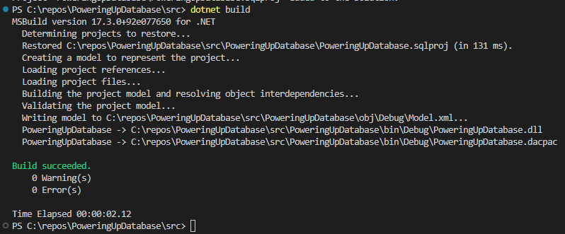 Running dotnet build