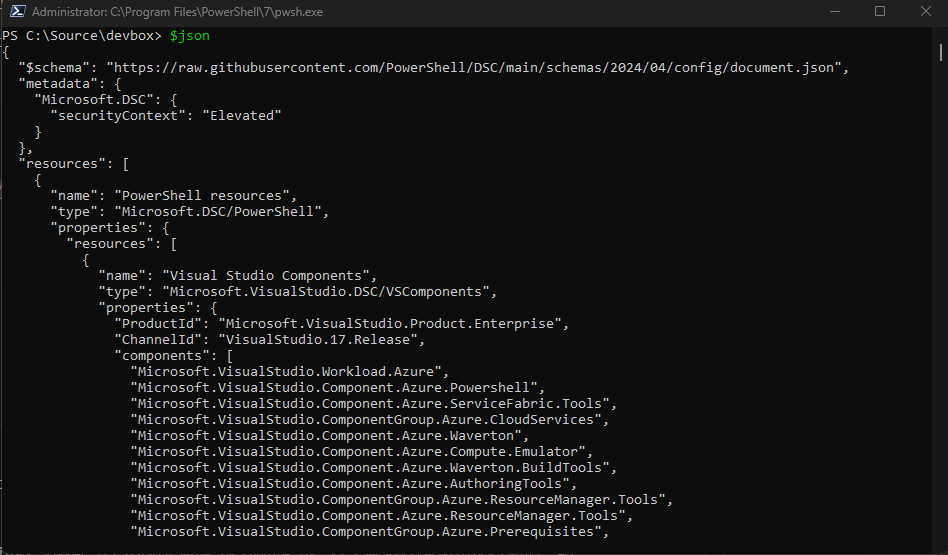Figure 3: Author’s Visual Studio Components installed