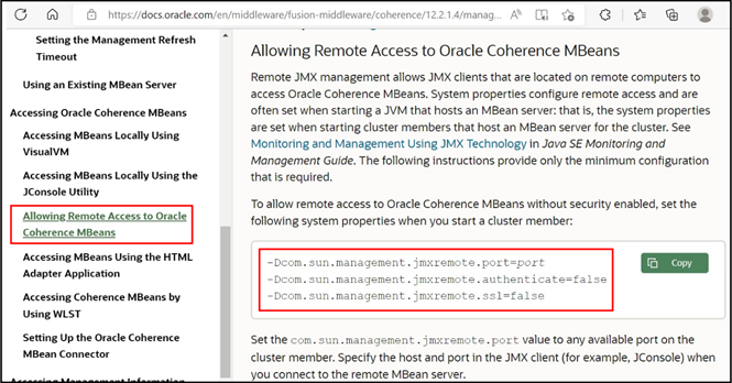 Figure 5. Insecure JMX setup for Oracle Coherence.