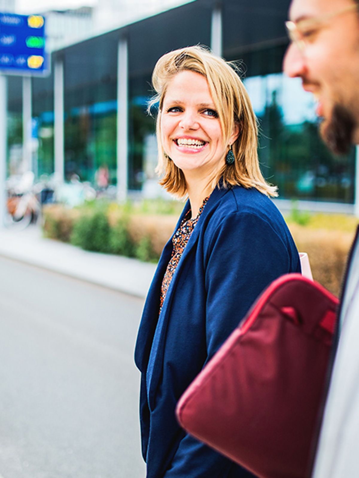 Women smiles to camera