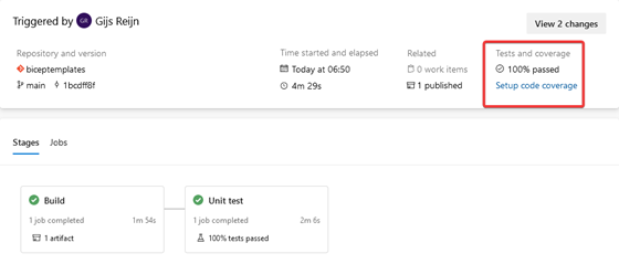 Figure 7: ARM-TTK report results in Azure Pipelines