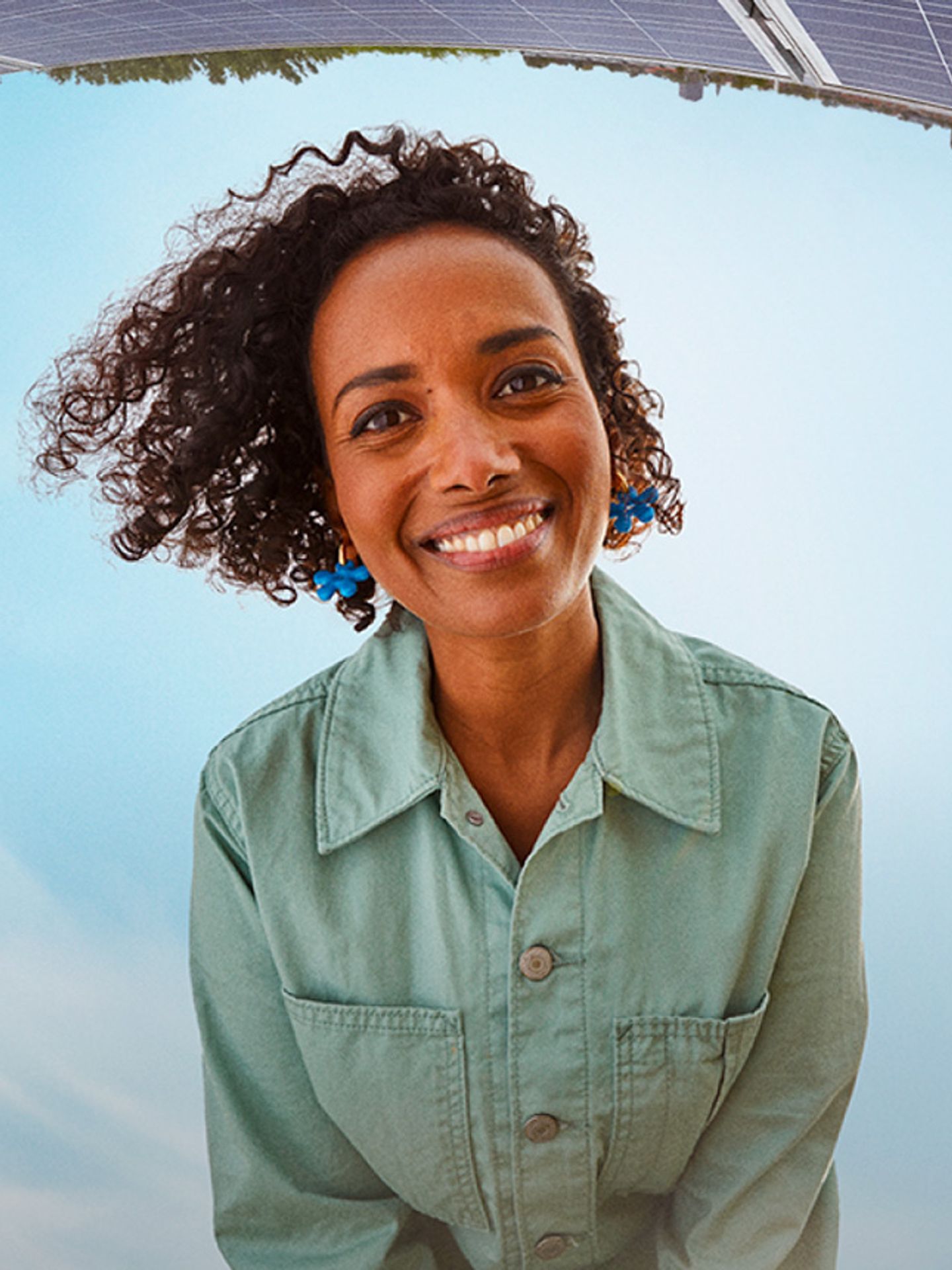 Woman working on the world around her