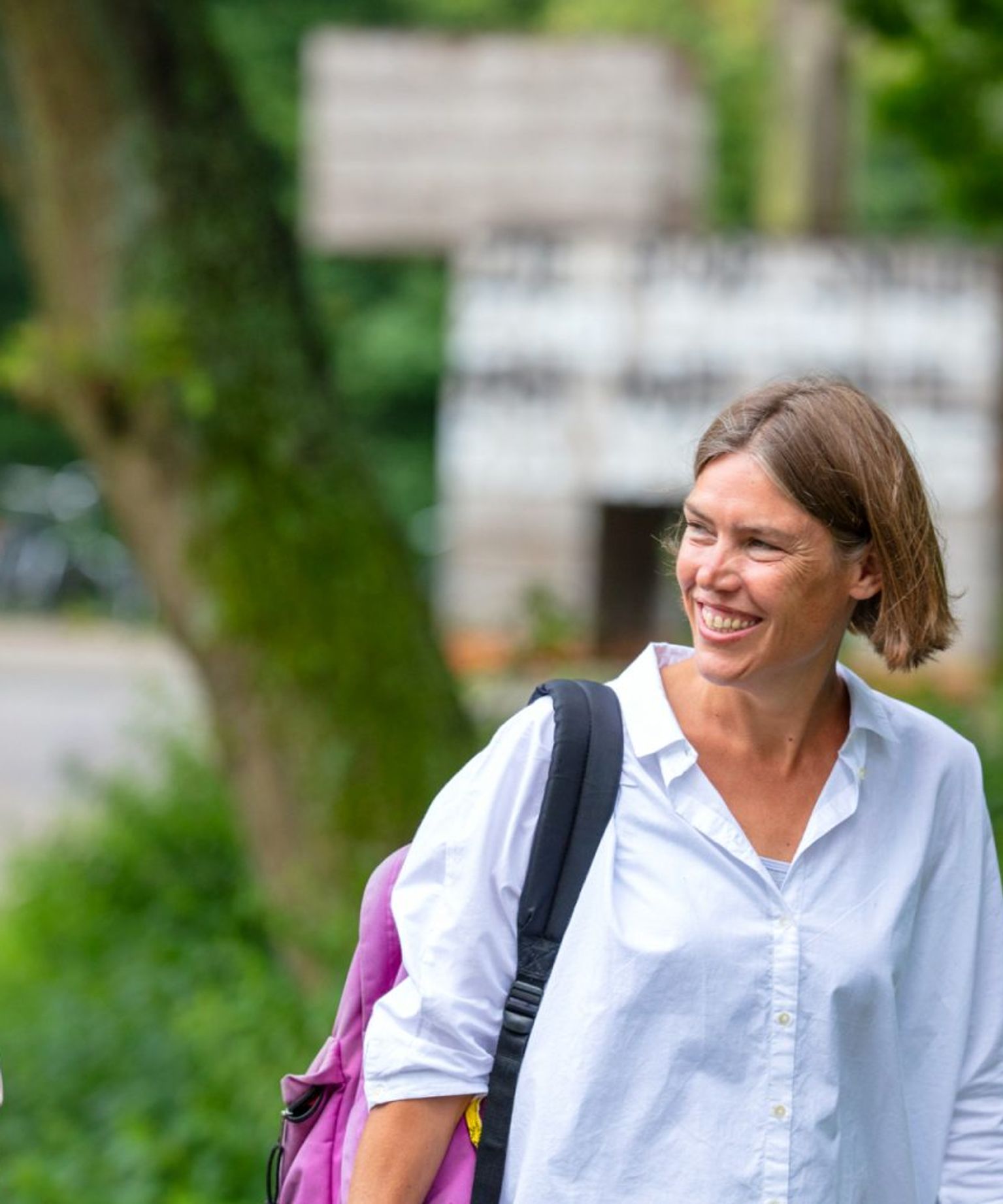 Two women walking
