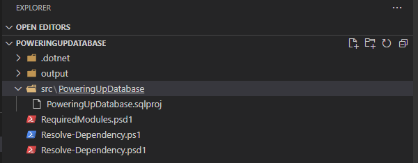 Creating the database solution structure